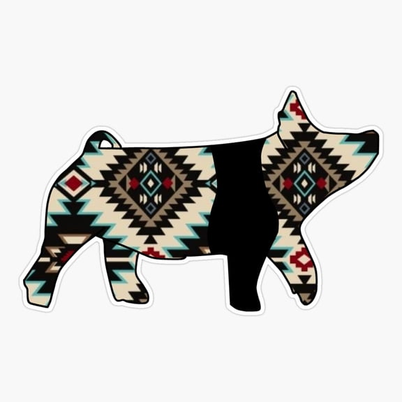 Western Show Pig Farm Animal Two Sticker