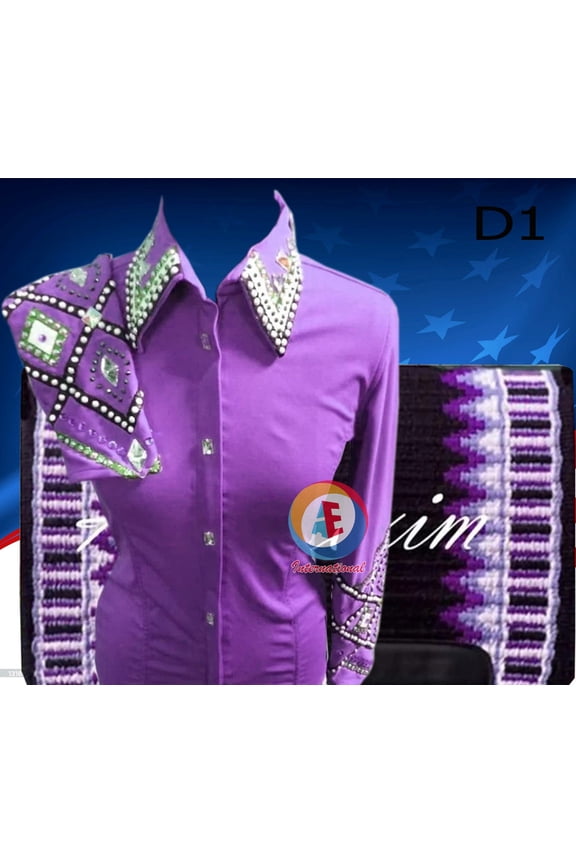 Western Show Shirt with Matching Show Pad for Horse Lover, Horse Show Shirt, Horse Riding Show Wear