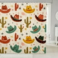 thumbnail image 1 of Western Shower Curtain Set,West Cowboy Hat Bathroom Set Home Decor,Desert Cactus Succulent Bathroom Curtain Rustic Country Fabric Shower Curtain 72"Wx78"L, 1 of 6