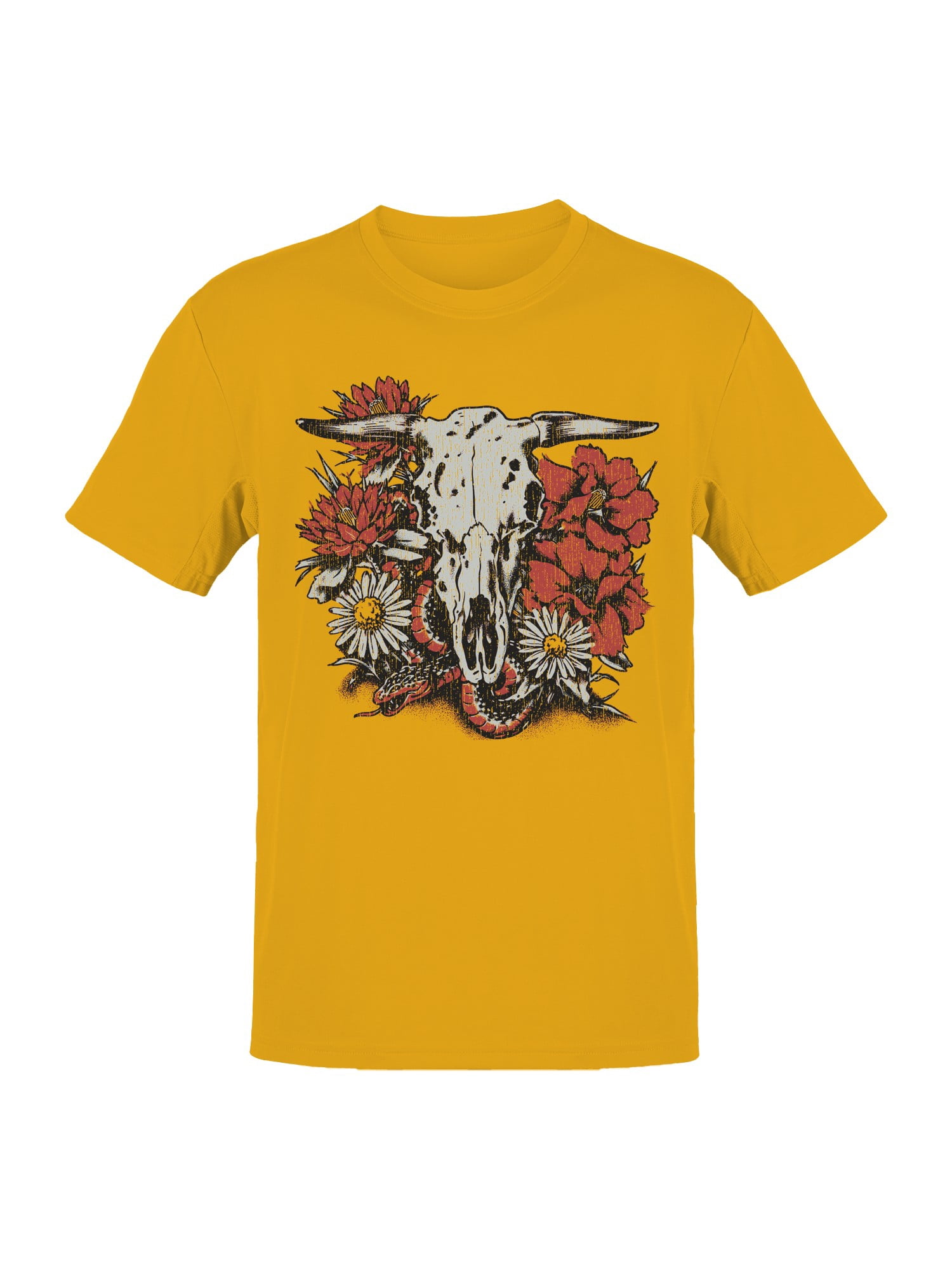 Pythonr Skull Western Skull Floral Snake Men's T-shirt - Walmart.com