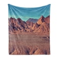 thumbnail image 1 of Western Soft Flannel Fleece Blanket, Mountain Argentina Desert Sand Hike Mother Nature Themed Volcano Geographic Photo, Cozy Plush for Indoor and Outdoor Use, 70" x 90", Brown Blue, by Ambesonne, 1 of 5