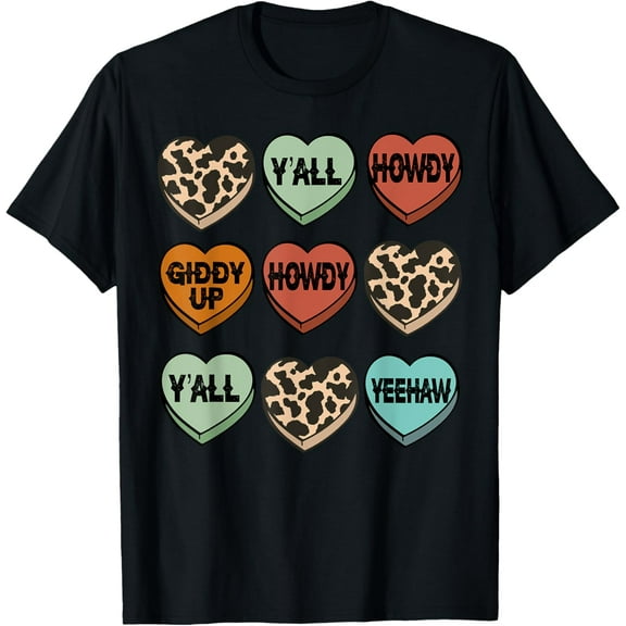 Western Southern Cowgirl Cowboy Howdy Valentine's Day T-Shirt