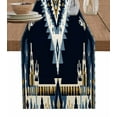 thumbnail image 1 of Western Southwest Table Runner-Cotton Linen- 60 Inch Holiday Dresser Scarves, Navy Blue Ethnic Abstract Boho Aztec Tablerunner for Kitchen Coffee/Dining Bedroom Living Room Dinner Scarf Décor 13x60, 1 of 9