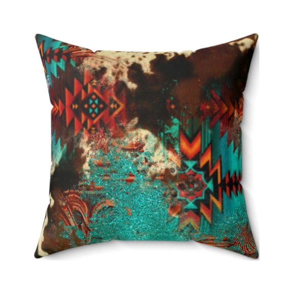 Western Spun Polyester Square Pillow