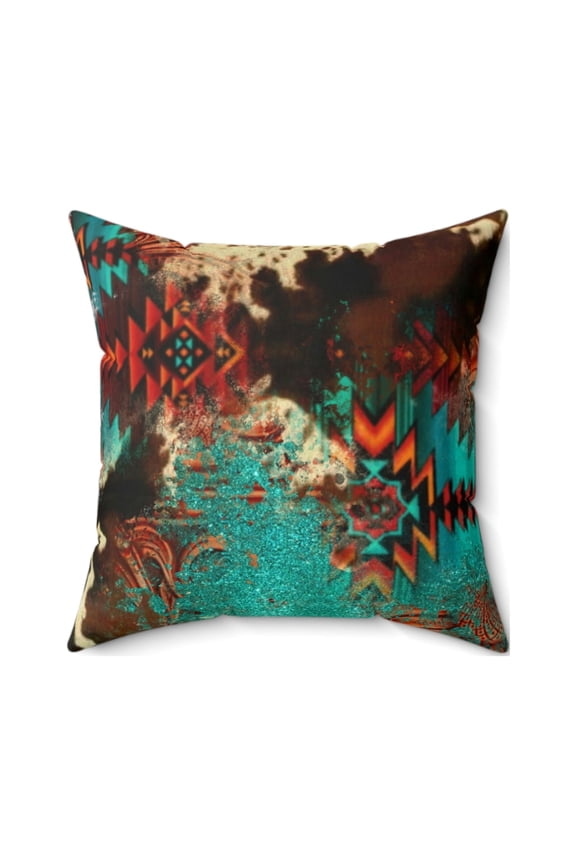 Western Spun Polyester Square Pillow