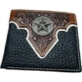 thumbnail image 1 of Western Stakes Mens Wallet Floral Tooled Lone Star Concho Embossed Cowboy Western Leather Wallet High End Leather Mens Wallets Leather Rodeo Gifts For Men (Black), 1 of 5