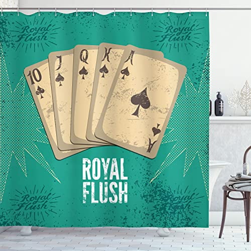 Western Stall Shower Curtain Traditional Leather Working Roper Boots in Vintage Ranch Barn Rustic Themed Image Fabric Bathroom Decor Set with Hooks 54" W x 78" L Brown