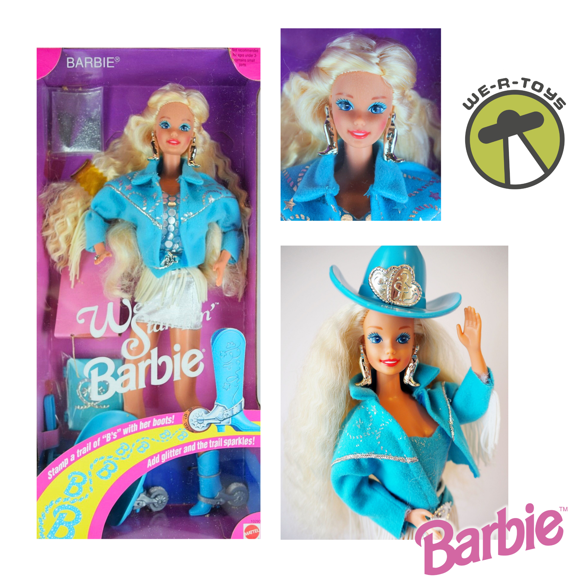 Mattel Barbie Doll 1993 - Western Stampin' Cowgirl Fashion Toy