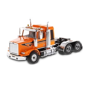 Western Star 4900 SB Tandem Sleeper Cab Truck Tractor Orange with Black Stripes "Transport Series" 1/50 Diecast Model by Diecast Masters