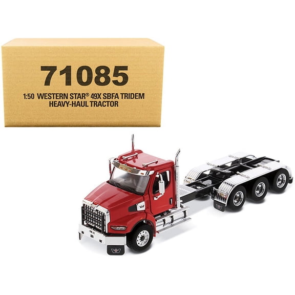 Western Star 49X SBFA Tridem Day Cab Heavy-Haul Truck Tractor Viper Red "Transport Series" 1/50 Diecast Model by Diecast Masters
