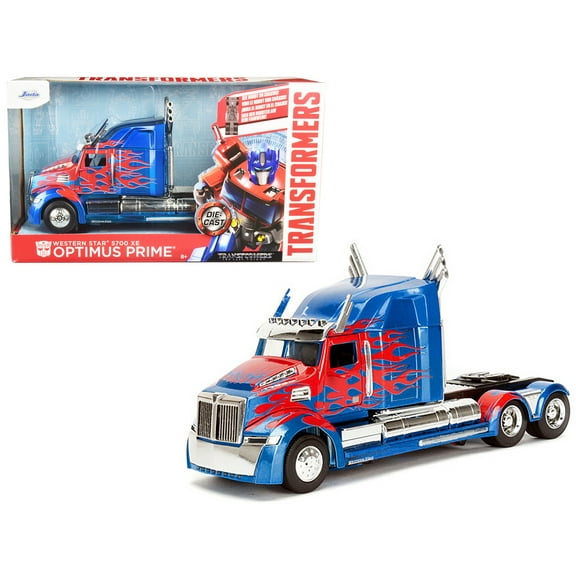 Western Star 5700 XE Phantom Optimus Prime with Robot on Chassis "Transformers 5" (2017) Movie "Hollywood Rides" Series 1/24 Diecast Model by Jada