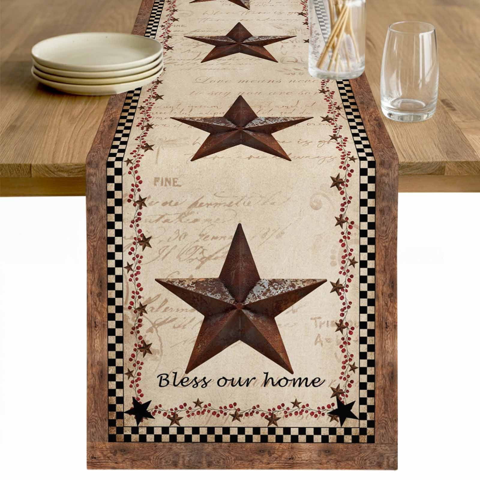 Western Star Brown Table Runner 70 Inches Long Farmhouse Dress Scarves ...