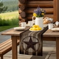 thumbnail image 1 of Western Star Farm Retro Wood Board Table Runner 13x36in Non-Slip Cotton Linen Table Runners, Country Style Dresser Scarves TableRunner for Dinner Kitchen Dining Wedding Party, 1 of 9