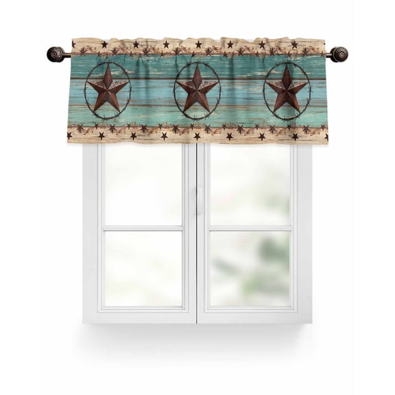 Western Star Farm Vintage Wood Board Curtain Valances,Bless Home Quote Small Window Treatment for Kitchen Living Room Bathroom,42" x 18"