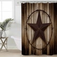 thumbnail image 1 of Western Star Retro Bathroom Curtain 84 Inch Shower Curtain with Hooks, Vintage Brown Wood Barn Waterproof Polyester Bath Curtain Washable Bathtub Curtain 72''x 84'', 1 of 6
