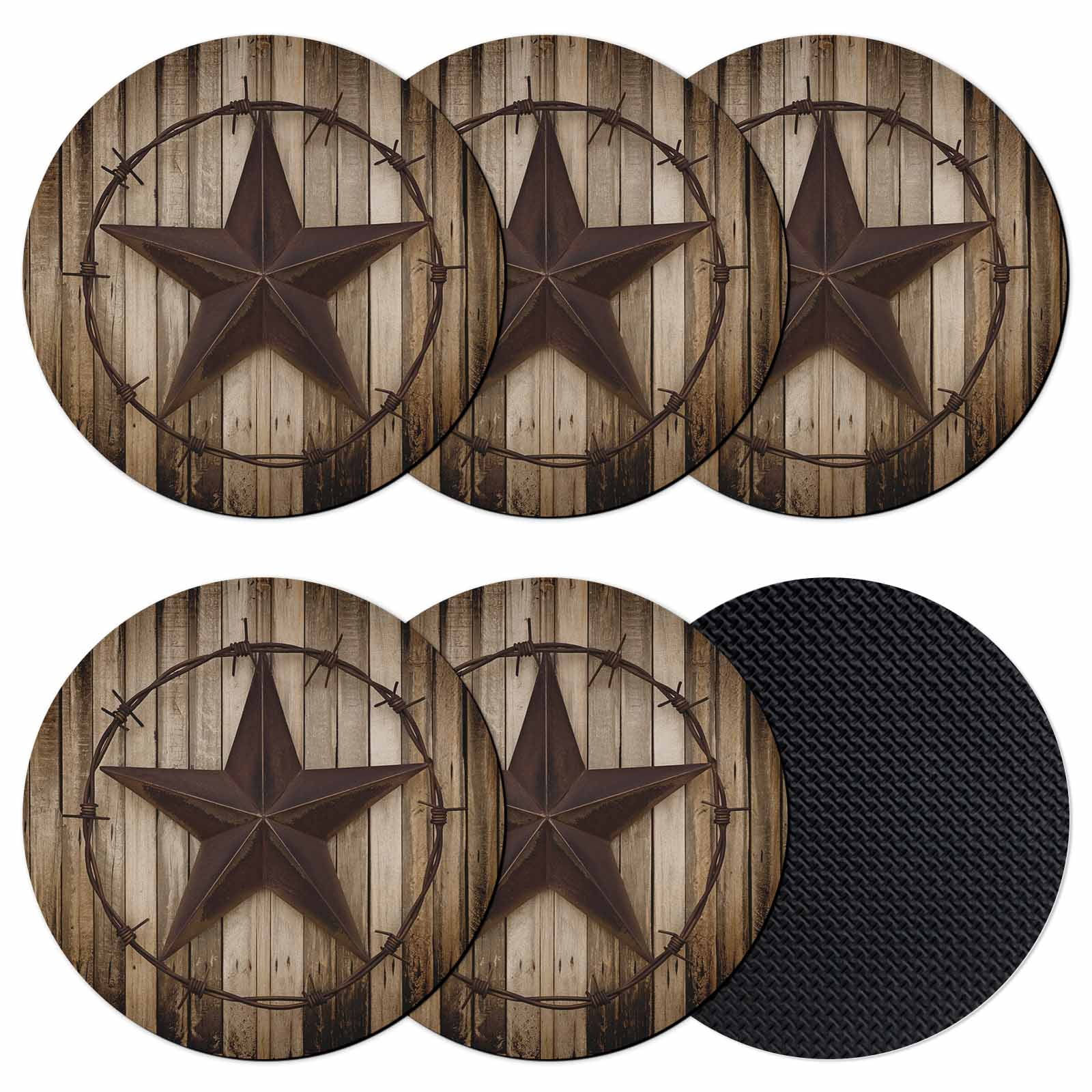Western Star Retro Coasters Set of 6, Soft Absorbent Coasters for ...