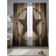 thumbnail image 1 of Western Star Retro Sheer Curtains for Living Room Bedroom Vintage Brown Wood Barn Sheer Curtains 108 Inch Long 2 Panels Set Light Filtering Curtain Window Treatments Drapes for Dining Room, 1 of 6