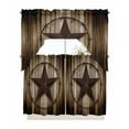 thumbnail image 1 of Western Star Retro Swag Valance and Tier Curtains 36'' Length Set, Vintage Brown Wood Barn Light Filtering Kitchen Curtains, Tier Curtain Valances for Bathroom/Living Room/Bedroom/Café, 1 of 6