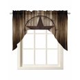 thumbnail image 1 of Western Star Retro Swag Valances for Windows, Small Curtains Drapes, Vintage Brown Wood Barn Kitchen Window Curtains Over Sink Rod Pocket Window Treatment Valance for Bedroom/Bathroom 56"x36", 1 of 5
