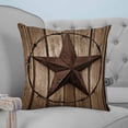 thumbnail image 1 of Western Star Retro Throw Pillow Covers, Soft Pillowcases with Invisible Zipper, Brown Vintage Wood Grain Decorative Square Pillow Cushion Covers for Living Room Couch Sofa Bed 24x24 Inches, 1 of 8