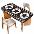 thumbnail image 1 of Western Star Tribal Table Cloths for 3 Foot Rectangle Tables, Brown Texas Ethnic Stars Abstract Art Patio Waterproof Elastic Fitted Tablecloths, Washable Rectangular Table Cover for Camping, 1 of 8