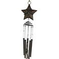 Western Star with Barbed Wire Cords Pistol Revolver Metal Wind Chime