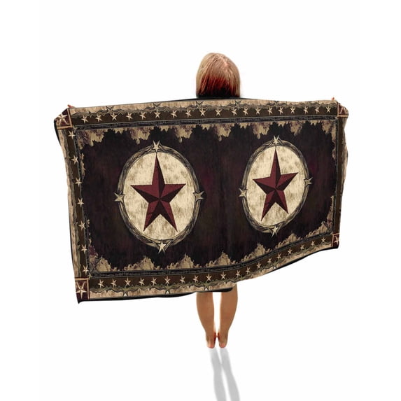 Western Stars Brown Beach Towels Oversized Super Absorbent, Farmhouse Country Vintage Wood Grain Lightweight Bath Towel Quick Dry Sets For Bathroom/Pool/Rv Camping/Beach Play/Gym Room/Picnic 30"x60"