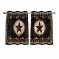 thumbnail image 1 of Western Stars Brown Kitchen Curtains Short 45 Inch Length, Farmhouse Country Vintage Wood Grain Grommet Top Bedroom Living Room Curtains, Light Filtering Cafe Curtain Drapes 2 Panels Set 84''x45'', 1 of 9