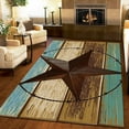 thumbnail image 1 of Western Stars Green Brown Wood Area Rugs, Vintage Wooden Board Stars Easy Clean Rug, Soft Non-Skid Carpet Throw Rug For Kids Teen Girls Boys Bedroom Living Room Bathroom 3x4ft, 1 of 6