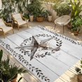 thumbnail image 1 of Western Stars Retro Outdoor Rug for Patio/Deck/Porch, Non-Slip Large Area Rug 6 x 9 Ft, Wheat Rings Farmhouse Wooden Stripes Indoor Outdoor Rugs Washable Area Rugs, Camping Rug Carpet Runner, 1 of 8