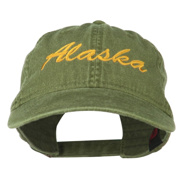Western State Alaska Embroidered Washed Cap - Olive Green OSFM