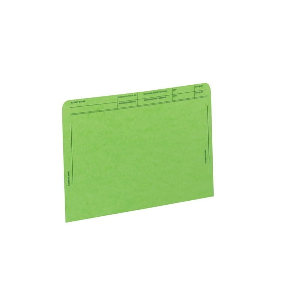 Western States Envelope Co 59547GN Patient File Pocket, Letter Size, Green, 50/box