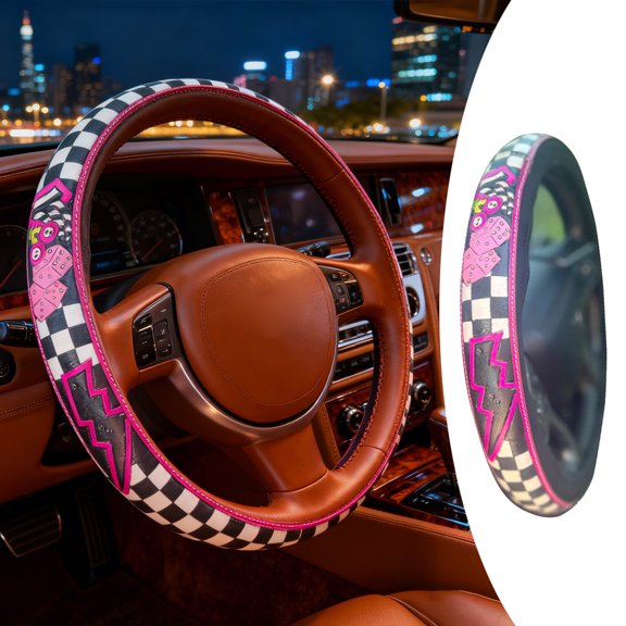 Western Steering Wheel Cover Retro Western Cowboy Universal Steering Wheel Cover Embossed Hand Western For Man Slip Design Easy