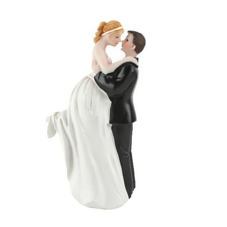 Western Style Bride and Groom Sculpture - Elegant Wedding Cake Topper for Anniversary Engagement and Special Celebration Decorations