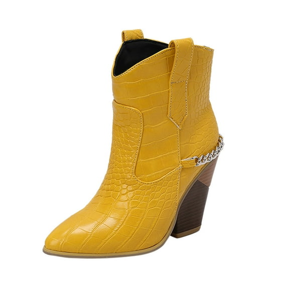 Western Style Cowboy Boots For Women Pointed Toe Mid Calf Riding Footwear With Low Heel Design