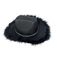 thumbnail image 1 of Western Style Cowboy Hat Costume Accessories Glitter Wide Brim Bling Cowgirl Hat Black, 1 of 9