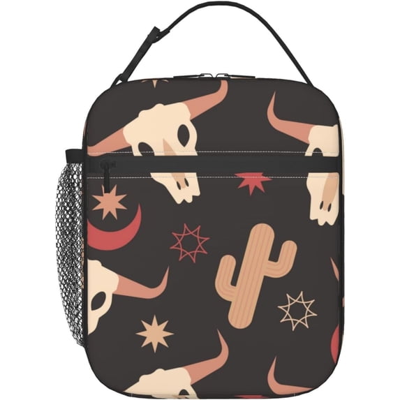 Western Style Cowboy Insulated Lunch Bag, Lunch Box for Office Travel, Lunch Bag for Men and Women