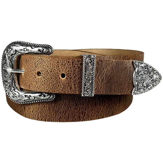 Western Style Distressed Leather Belt 1.5" (38mm) wide (32)