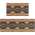 thumbnail image 1 of Western Style Kitchen Rugs and mats Set of 2,Country Vintage Kitchen Mats for Floor,Non Slip Absorbent Mats for Sink Waterproof Runner Rug for Laundry Room 17 X48/17X30Inch, 1 of 6