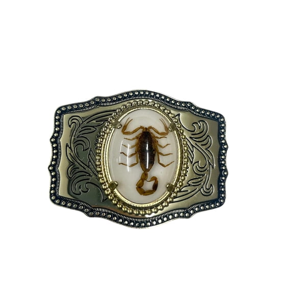 Western Style Real Scorpion Cowboy Cowgirl Rodeo Scorpio Metal Unisex Men’s Belt Buckle