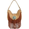 thumbnail image 1 of Western Style Rhinestone Concho Buckle Basketweave Purse Women Shoulder Bag, 1 of 1
