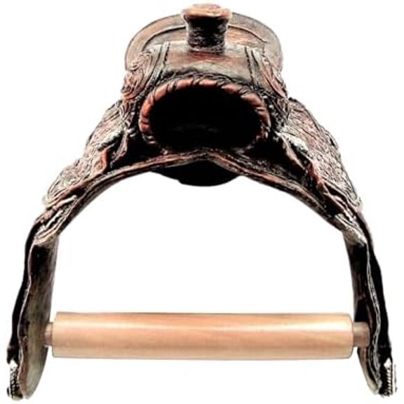 Western Style Saddle Design Toilet Paper Holder  Decorative Rustic Bathroom Dcor, Space-Saving Wall-Mount for Large Rolls, Ideal Gift for Horse Lovers and Country Home Enthusiasts