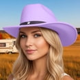 thumbnail image 1 of Western Style Unisex Adult Cowboy Hat With Star Riding Accessory For Casual Daily Wear, Purple, 1 of 3