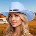 thumbnail image 1 of Western Style Unisex Adult Cowboy Hat With Star Riding Accessory For Casual Daily Wear, Sky Blue, 1 of 3