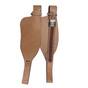 Western Tan Leather Horse Saddle Fender Pair Plain Smooth Replacement Fenders Set