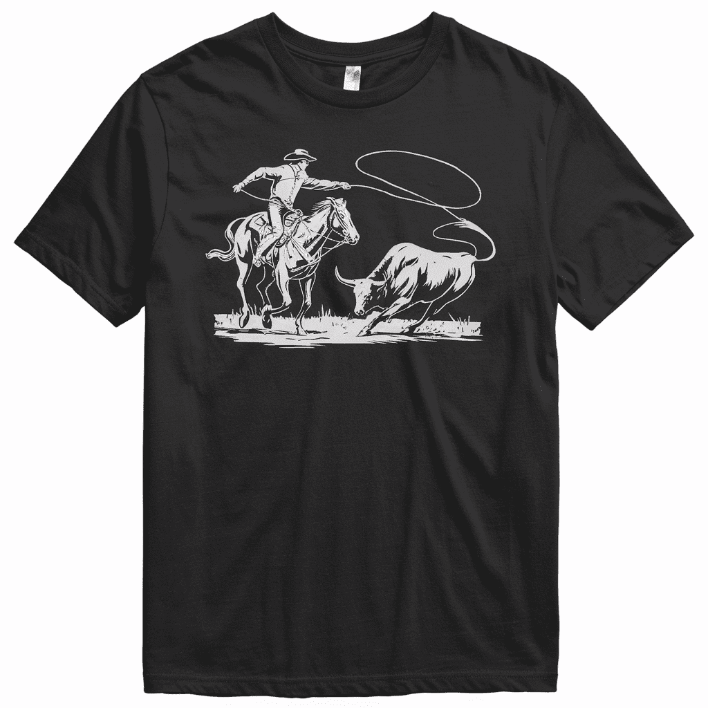 Western Team Roping Rodeo Cowboy Vintage Design T Shirt - Walmart.com