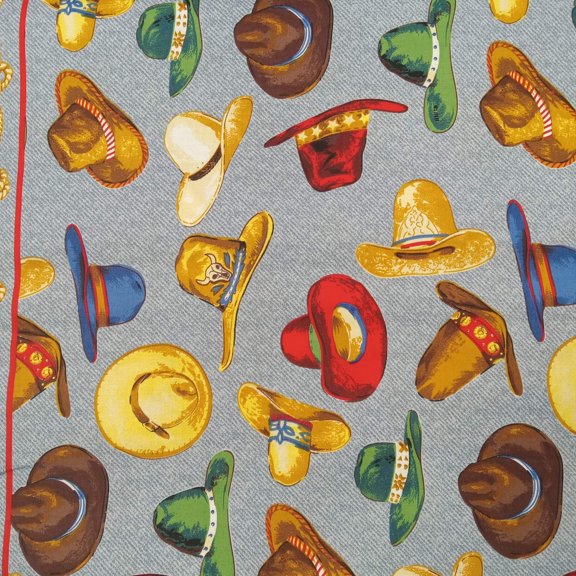 Western Tex Mex Hats Cotton Fabric