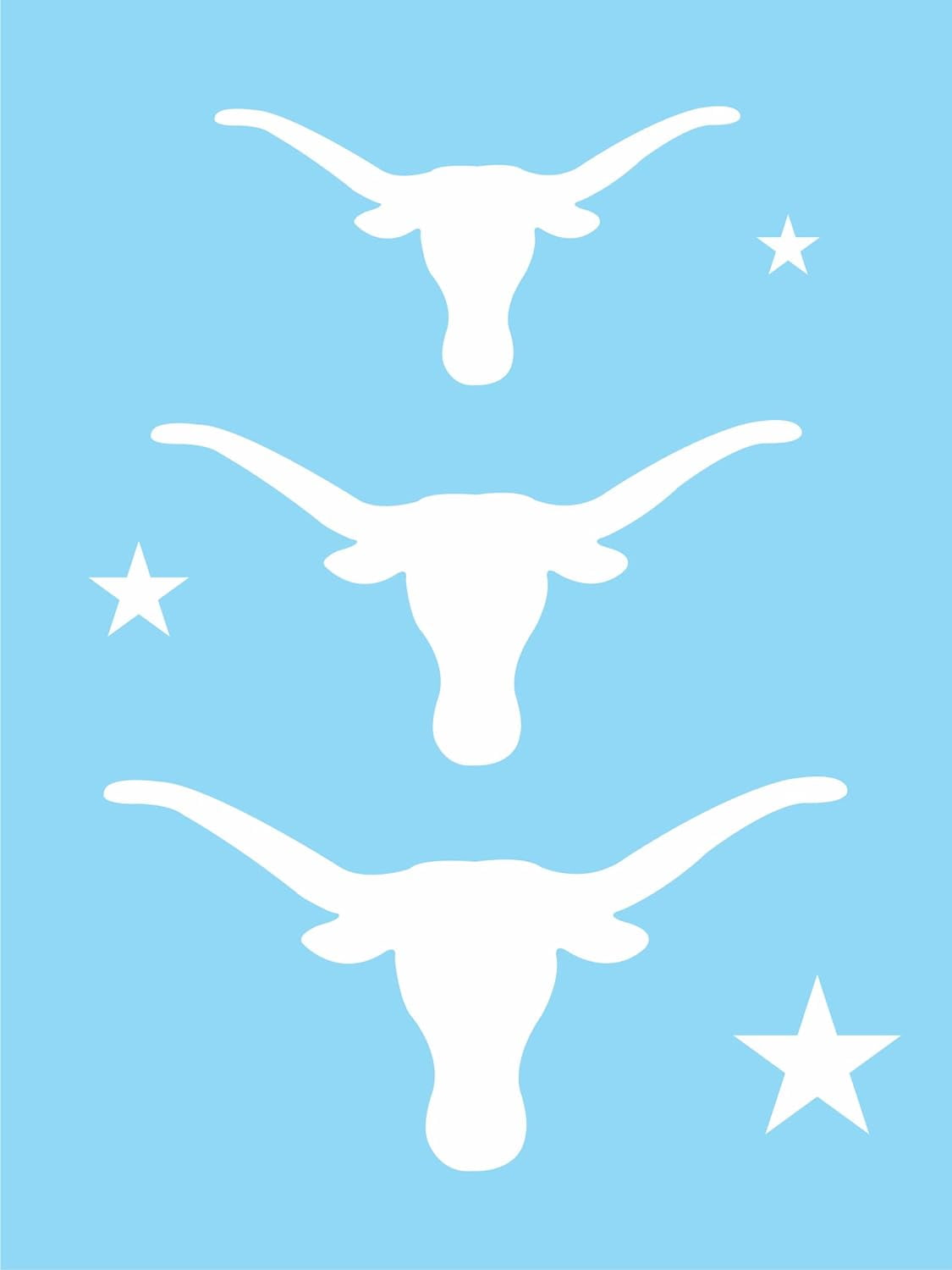 Western Texas Longhorn Stencil Barn Star Southwest Bull Steer Shapes ...