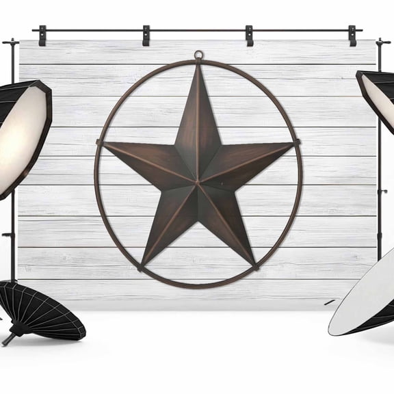 Western Texas Star Barn Backdrop for Photography, Rustic Wood Grain Photo Backdrop Portrait Background Party Banner Photo Backgrounds for Studio Booth Props, 7x5ft