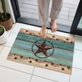 thumbnail image 1 of Western Texas Star Indoor Door Mat 18x30 Inch Retro Turquoise Wooden Rustic Farmhouse Front Door Mat Non Slip Washable Entryway Rug Low Profile Dirt Trapper Doormat for Bathroom Kitchen Bedroom, 1 of 9